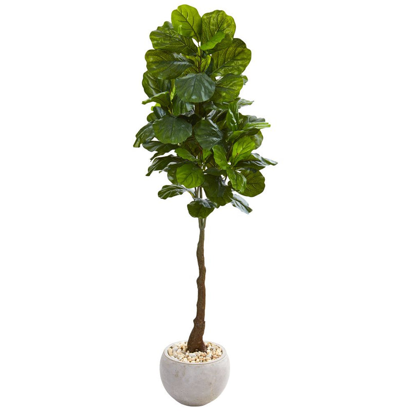 65” Fiddle Leaf Artificial Tree in Sand Colored Planter (Real Touch) Default Title