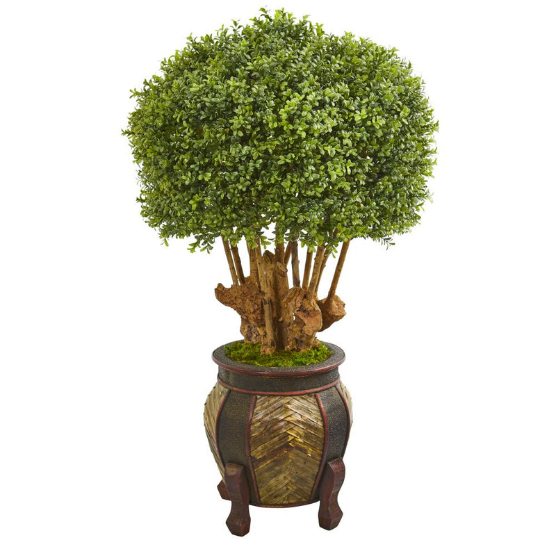 44” Boxwood Artificial Topiary Tree in Designer Planter Default Title