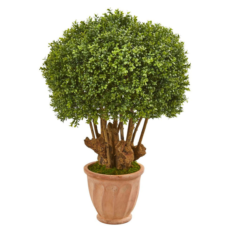 39” Boxwood Artificial Topiary Tree in Terracotta Planter (Indoor/Outdoor) Default Title