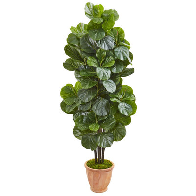 67” Fiddle Leaf Fig Artificial Tree in Terracotta Planter Default Title