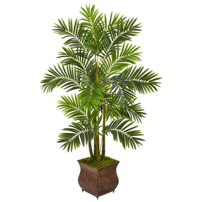 60” Areca Palm Artificial Tree in Metal Planter Default Title