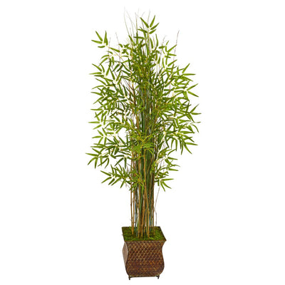 64” Bamboo Grass Artificial Plant in Metal Planter Default Title