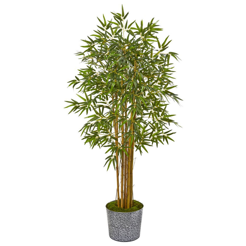 5’ Bamboo Artificial Tree in Tin Planter Default Title