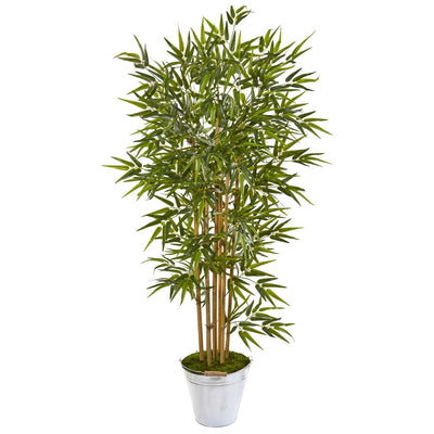 62” Bamboo Artificial Tree in Tin Bucket Default Title