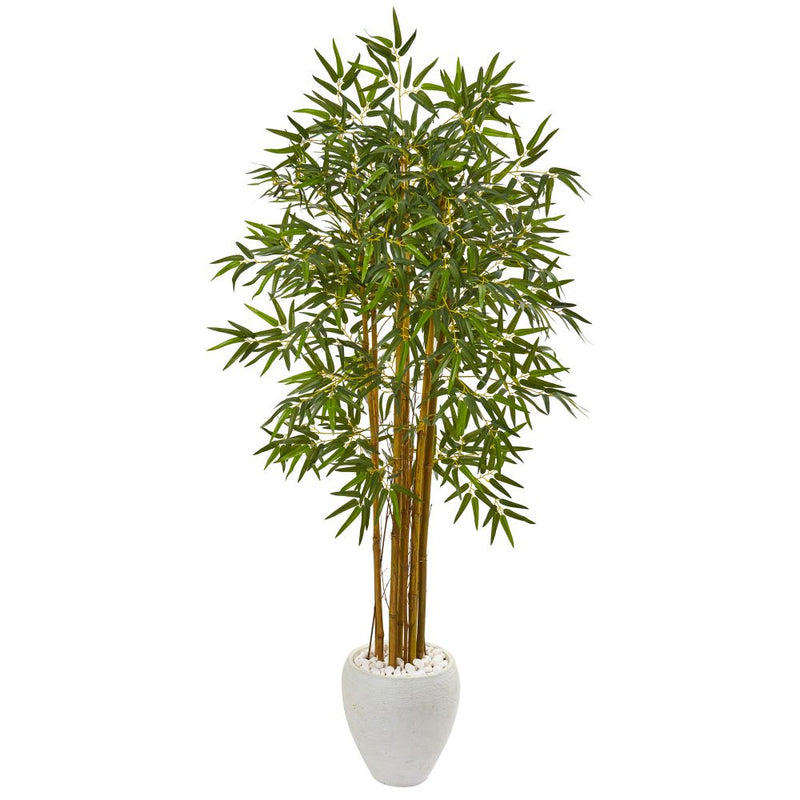 65” Multi Bambusa Bamboo Artificial Tree in White Planter Default Title