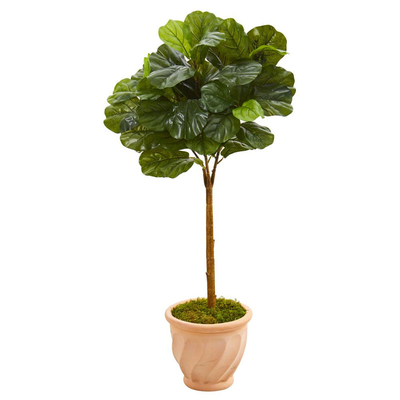 44” Fiddle Leaf Artificial Tree in Terracotta Planter (Real Touch) Default Title