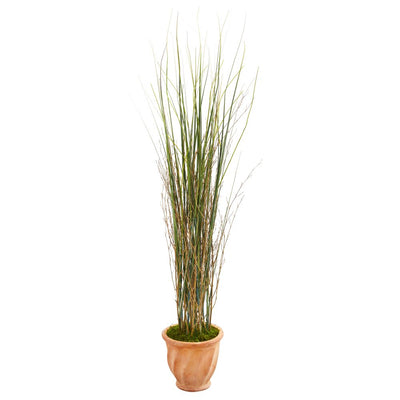 41” Grass and Bamboo Artificial Plant in Terra-cotta  Planter Default Title