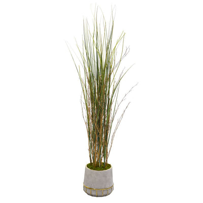 41” Grass and Bamboo Artificial Plant in Planter with Gold Trimming Default Title