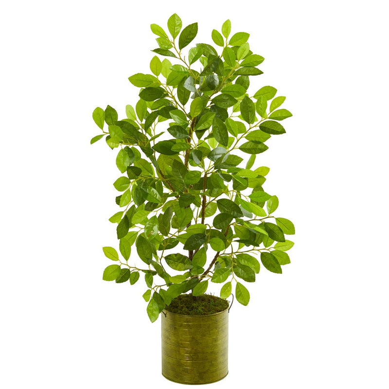 37” Mini Ficus Artificial Tree in Green Planter Default Title