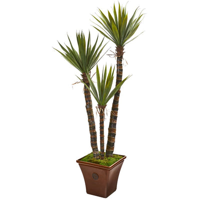 60” Yucca Artificial Tree in Brown Planter Default Title