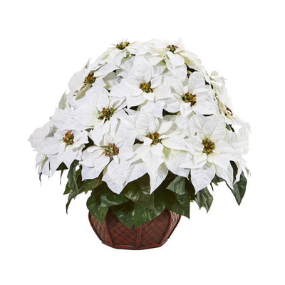 Poinsettia Artificial Arrangement in Decorative Planter Default Title