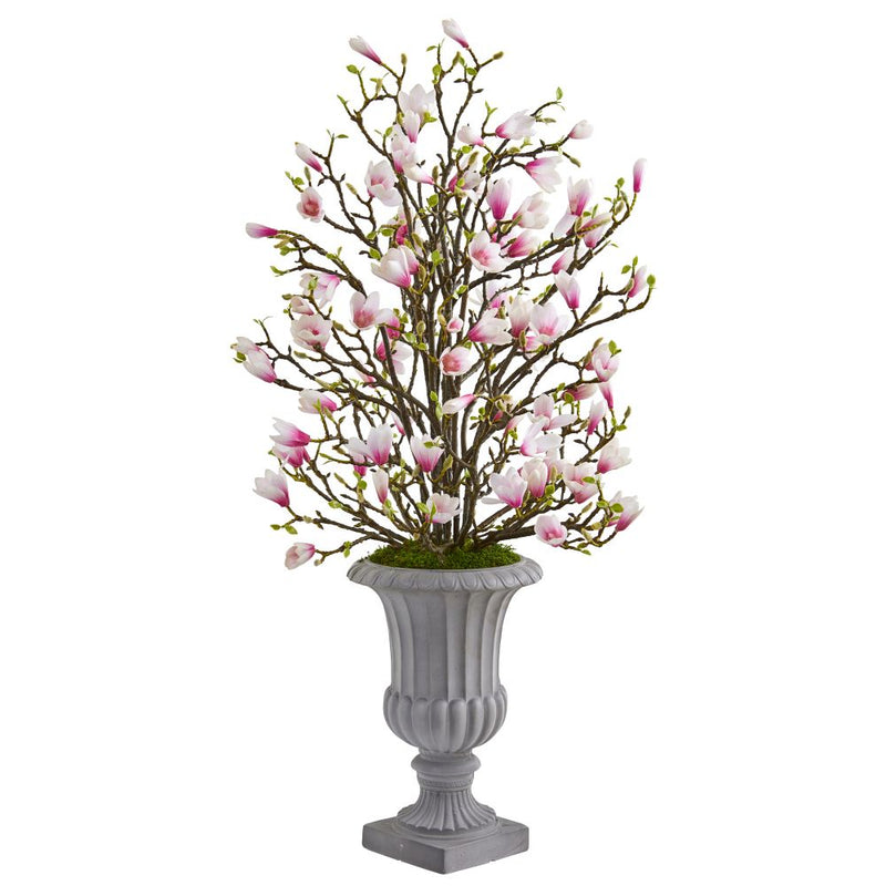 46” Magnolia Artificial Arrangement in Decorative Urn Default Title