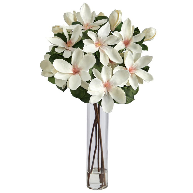 31” Japanese Magnolia Artificial Arrangement in Cylinder Vase Default Title