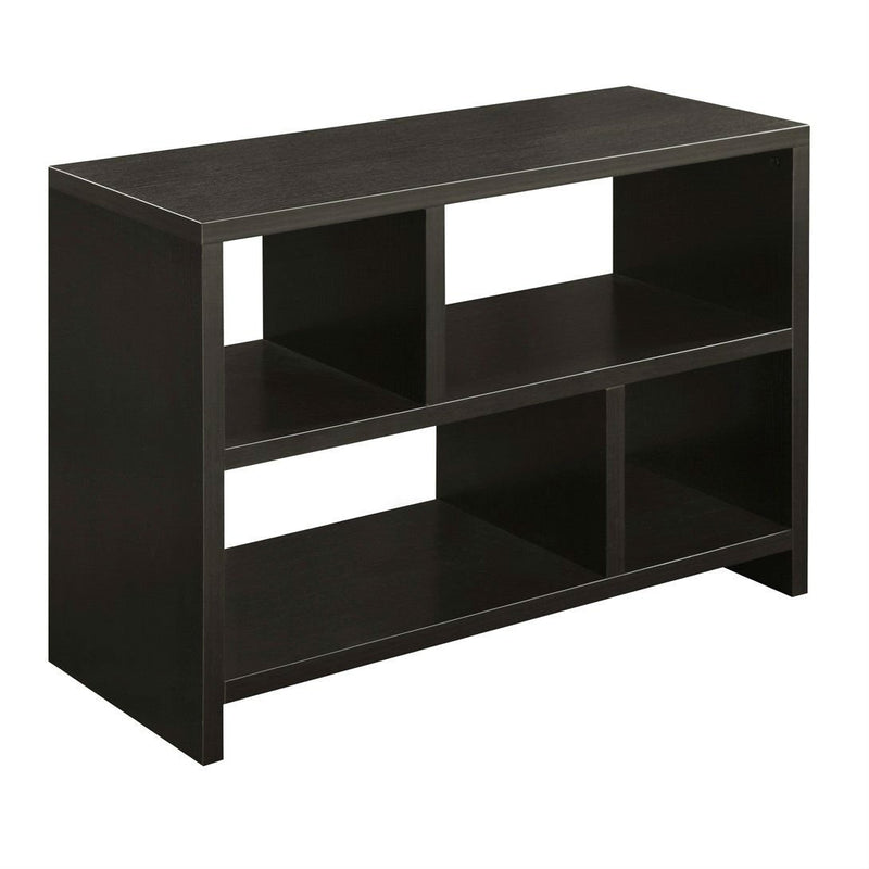 Modern 2-Shelf Bookcase Console Table in Espresso Wood Finish