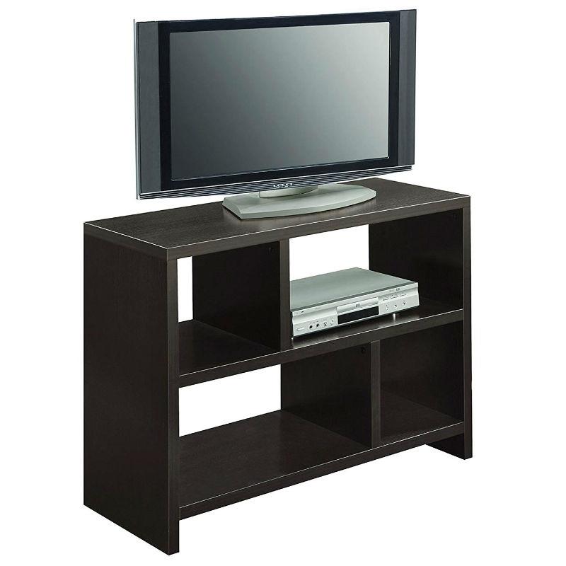 Modern 2-Shelf Bookcase Console Table in Espresso Wood Finish