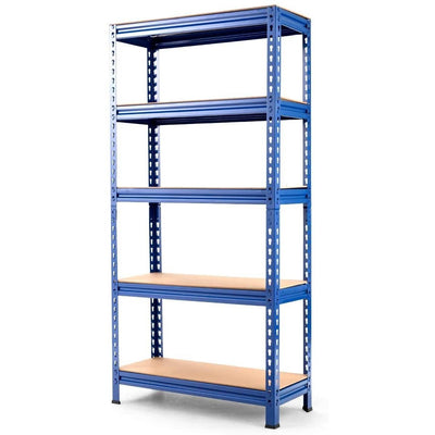 Heavy Duty 60 inch Adjustable 5-Shelf Metal Storage Rack in Navy Blue