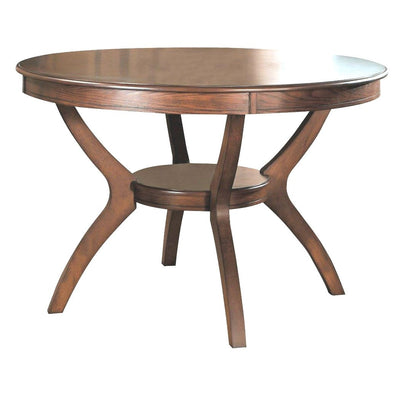 Modern Classic 48-inch Round Dining Table in Medium Walnut Wood Finish