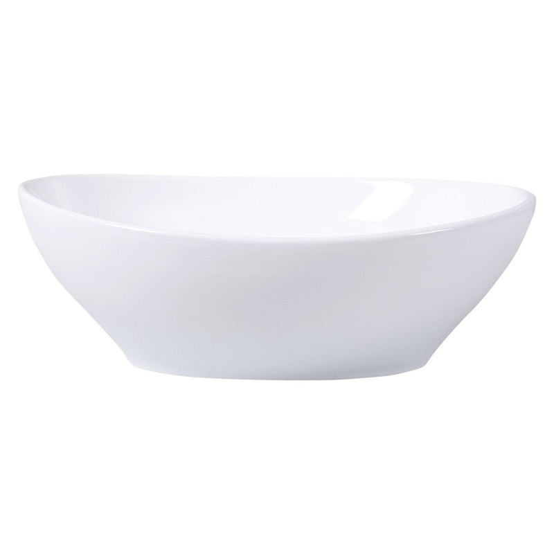 Contemporary Oval Basin Round Vessel Bathroom Sink in White