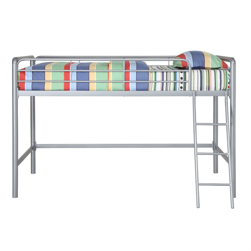 Twin size Bunk Bed Style Metal Loft Bed in Silver