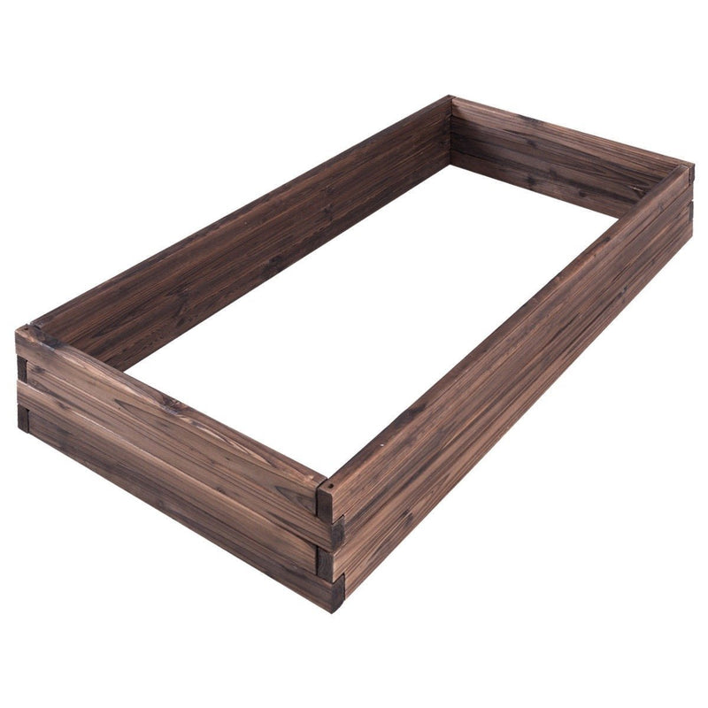 Solid Wood 4 ft x 2 ft Raised Garden Bed Planter 9 inch High