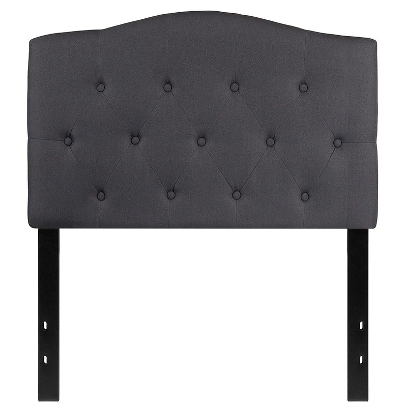 Twin size Dark Grey Upholstered Button Tufted Headboard