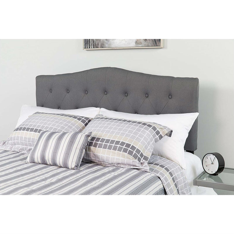 Twin size Dark Grey Upholstered Button Tufted Headboard