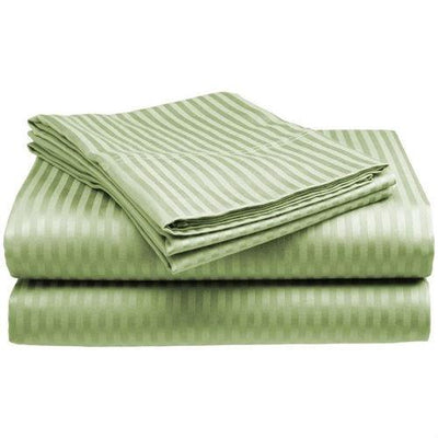 Full size Microfiber Sateen Dobby Stripe Sheet Set in Sage Green