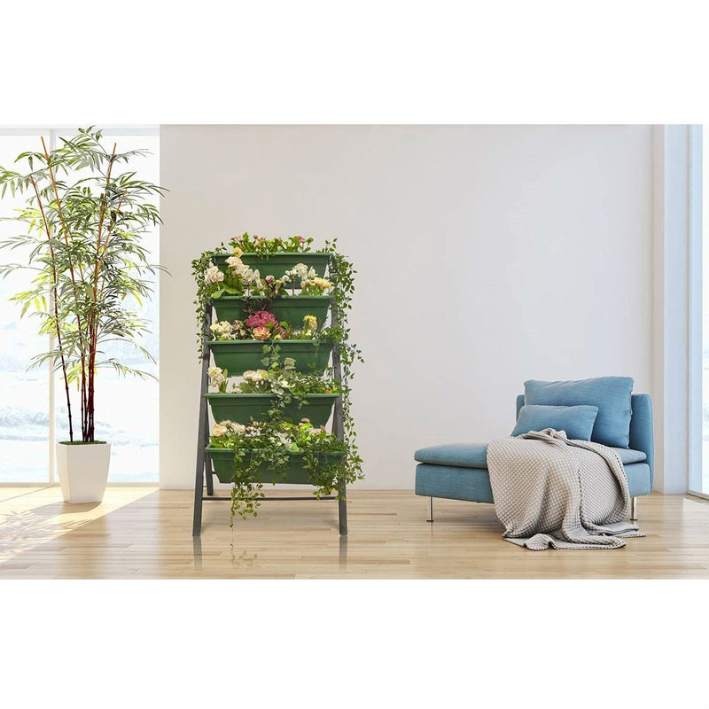 4 FT 5 Tier Green Vertical Garden Indoor/Outdoor Elevated Planter