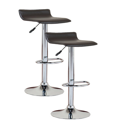 Set of 2 Modern Swivel Bar Stools in Black and Chrome