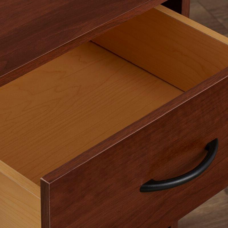 Bedroom 1-Drawer Nightstand End Table in Medium Brown Wood Finish