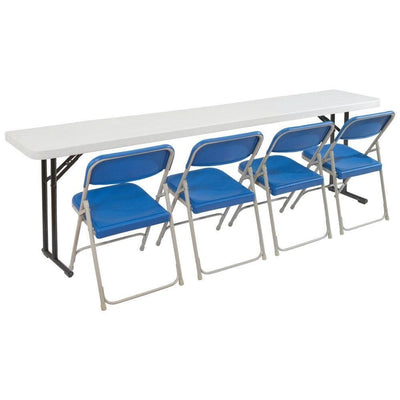 Steel Frame 72-inch Rectangular Gray Plastic Top Folding Table