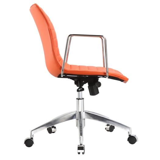 Orange Modern Mid-Back Office Chair Mid-Century Style with Metal Arms