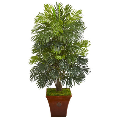 56” Areca Palm Artificial Plant in Brown Planter Default Title