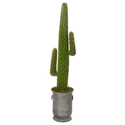 64” Cactus Artificial Plant in Copper Trimmed Metal Planter Default Title