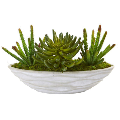 18” Succulent Artificial Plant in Decorative Planter Default Title