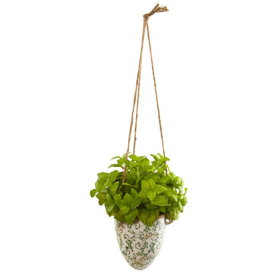 26” Basil Artificial Plant in Hanging Vase Default Title