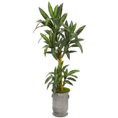 68” Yucca Artificial Plant in Copper Trimmed Metal Planter Default Title