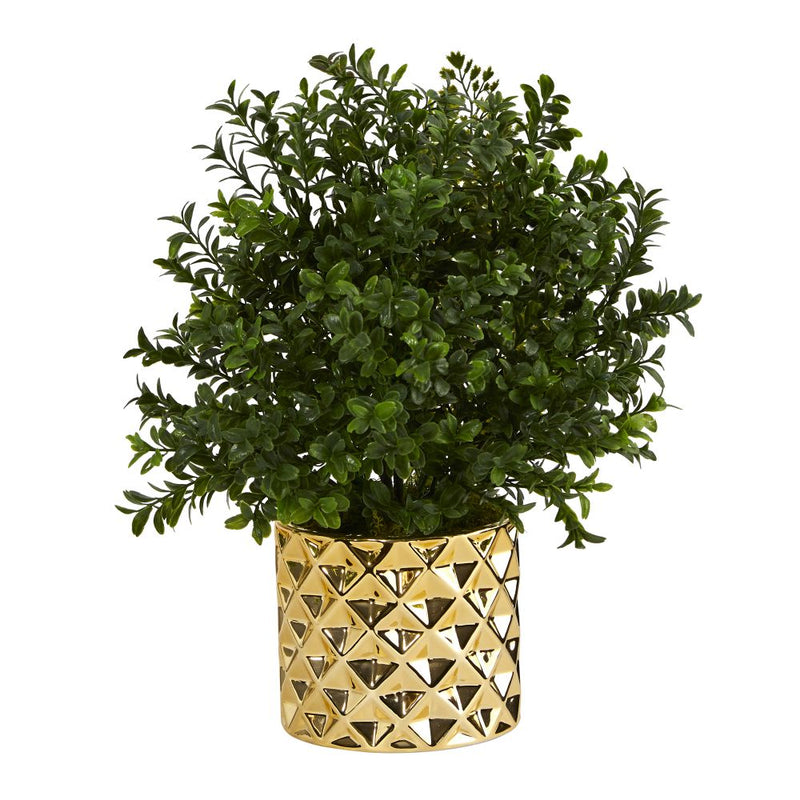 15” Sweet Grass Artificial Plant Gold Planter (Indoor/Outdoor) Default Title