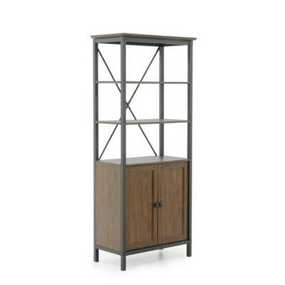 Rustic Industrial FarmHome 3 Tier Entryway Bookcase Storage Cabinet Cherry