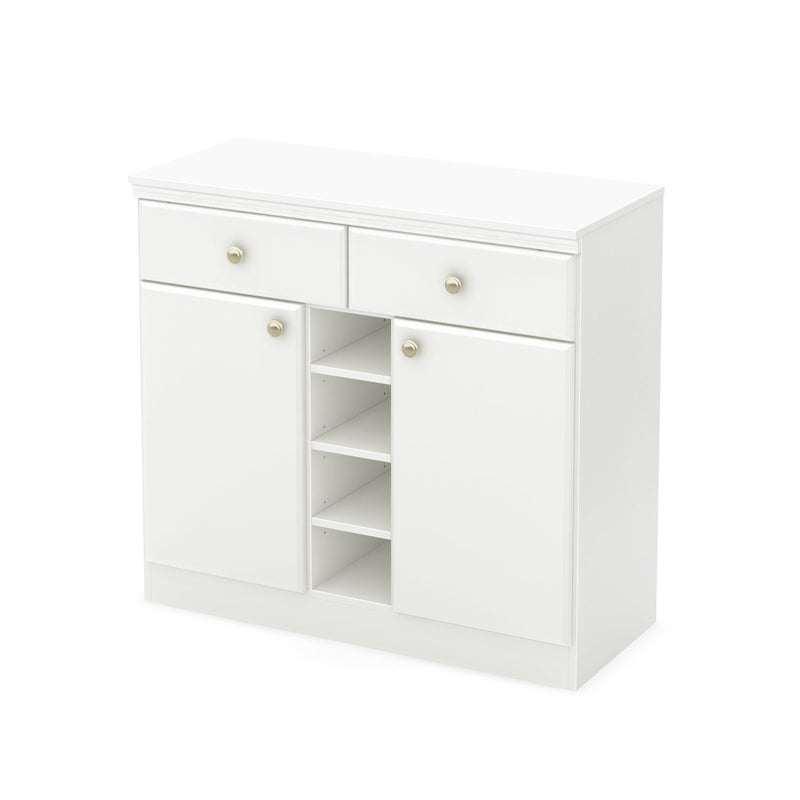 White Dining Room Sideboard Buffet Console Table with 2 Drawers