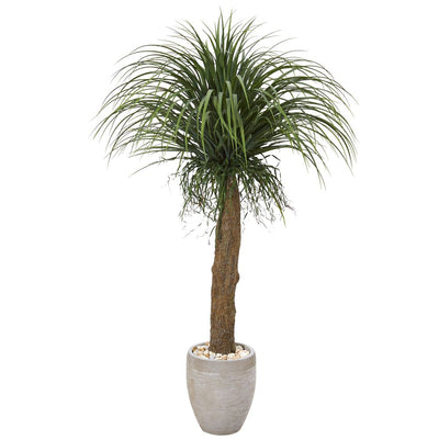 5’ Pony Tail Palm Artificial Plant in Sand Colored Planter Default Title