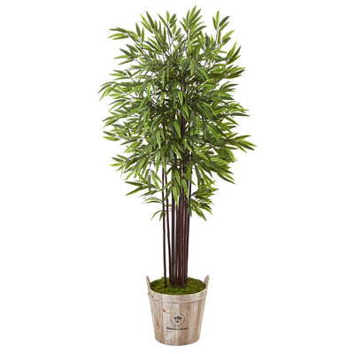 5.5’ Bamboo Artificial Tree in Farmhouse Planter Default Title