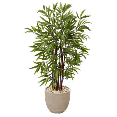 47” Bamboo Artificial Tree in Sandstone Planter Default Title