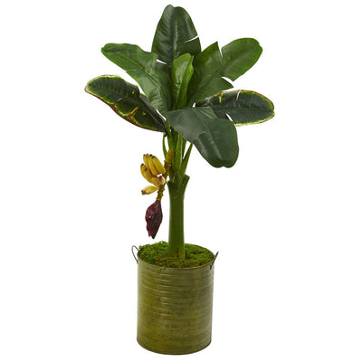 35” Banana Artificial Tree in Green Planter Default Title