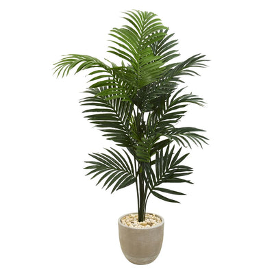 62” Kentia Artificial Palm Tree in Sandstone Planter Default Title