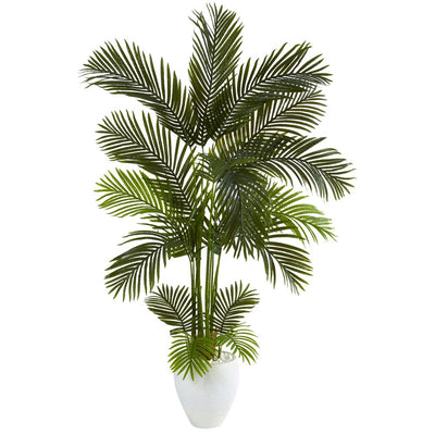 65” Areca Palm Artificial Tree in White Planter Default Title