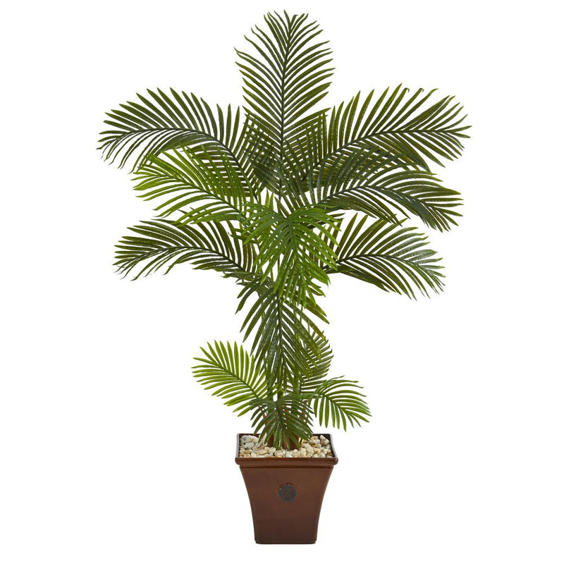 5’ Areca Palm Artificial Tree in Brown Planter Default Title