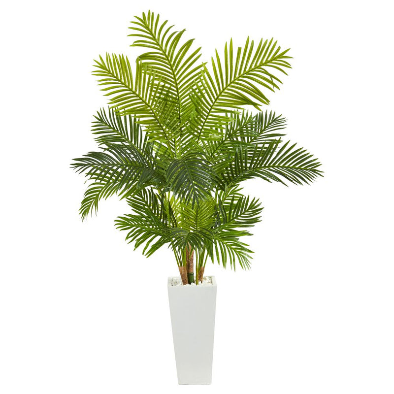 68” Hawaii Palm Artificial Tree in Tall White Planter Default Title