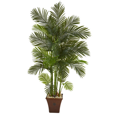 74” Areca Palm Artificial Tree in Brown Planter Default Title