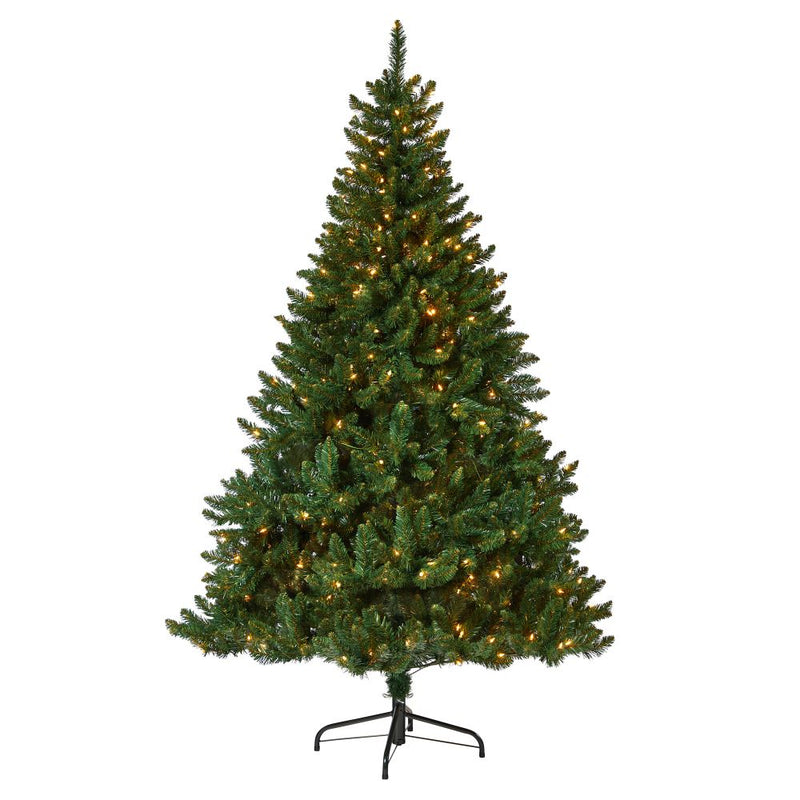 7’ Northern Rocky Spruce Artificial Christmas Tree with 400 Clear Lights and 1330 Bendable Branches Default Title